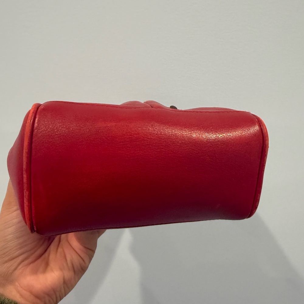 Gucci bamboo Red Leather mini Handbag - Picture 6 of 10